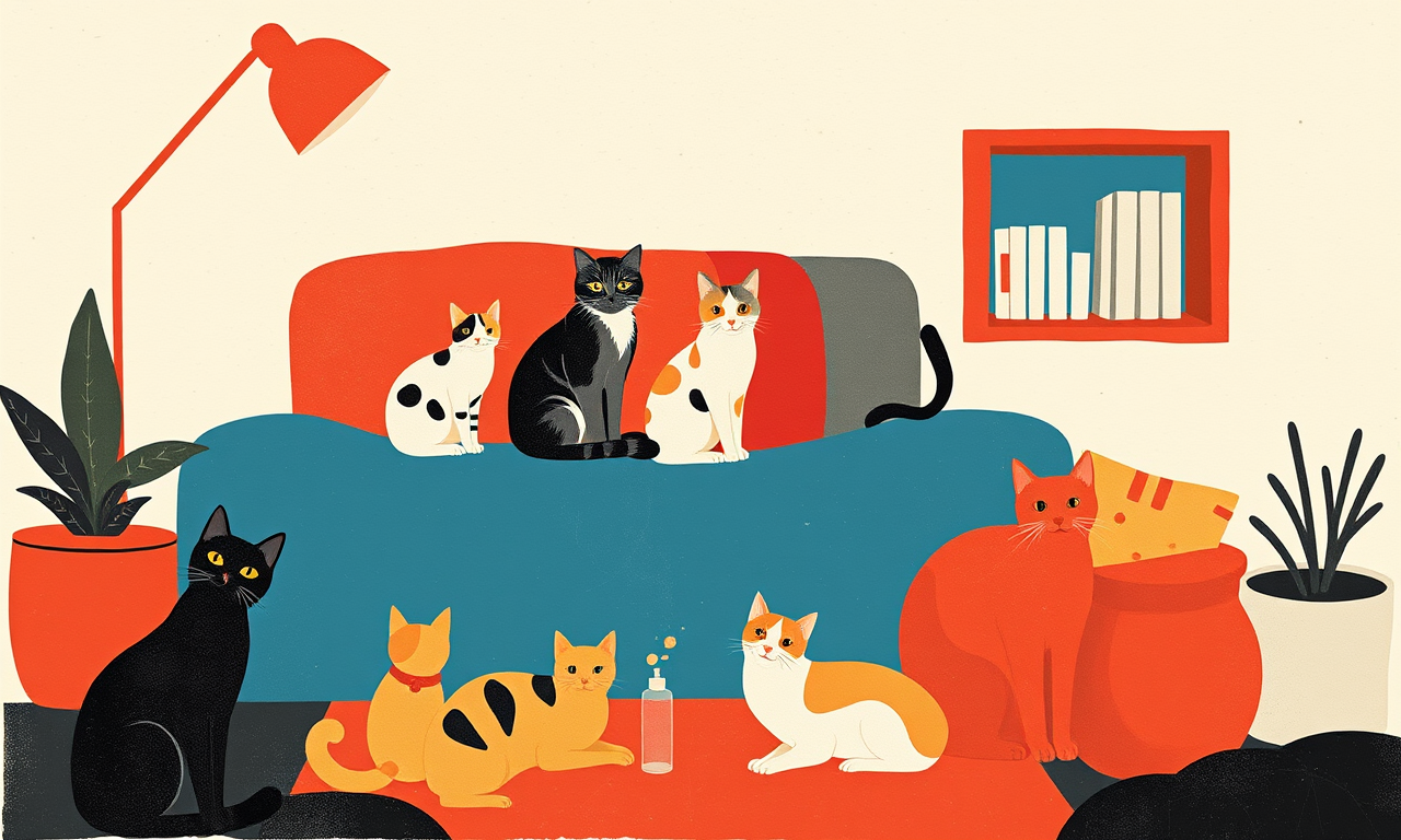 Cat sitter with multiple cats